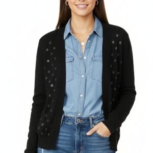 Torrid womens  black button front cardigan sweater size 1